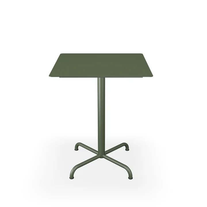 HOUE - Pico Table de jardin, 60 x 60 cm, piétement 4 étoiles, vert olive