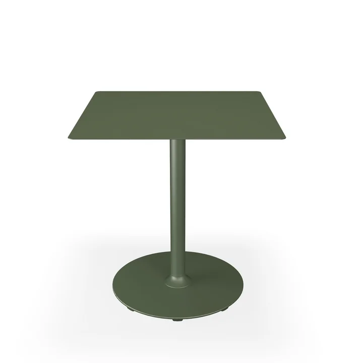 HOUE - Pico table de jardin, 70 x 70 cm, piétement rond, vert olive