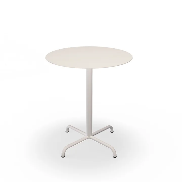 HOUE - Pico table de jardin, Ø 64 cm, piétement 4 étoiles, muted white