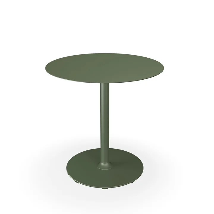 HOUE - Pico table de jardin, Ø 74 cm, piétement rond, vert olive