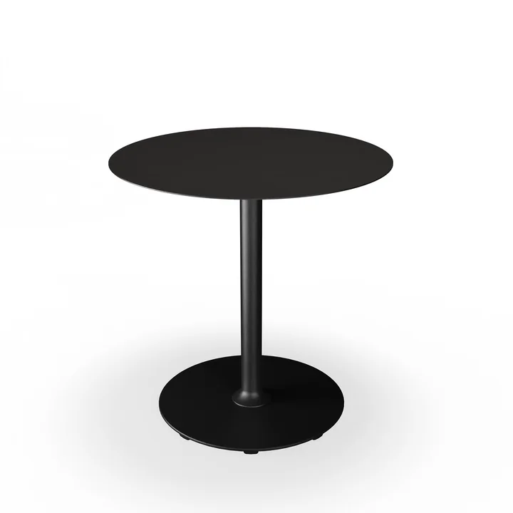 HOUE - Pico table de jardin, Ø 74 cm, piétement rond, noir