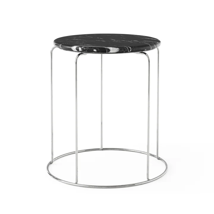 & Tradition - Wire VP11 Plateau de table, Ø 38 cm, Marbre (Nero Marquina)
