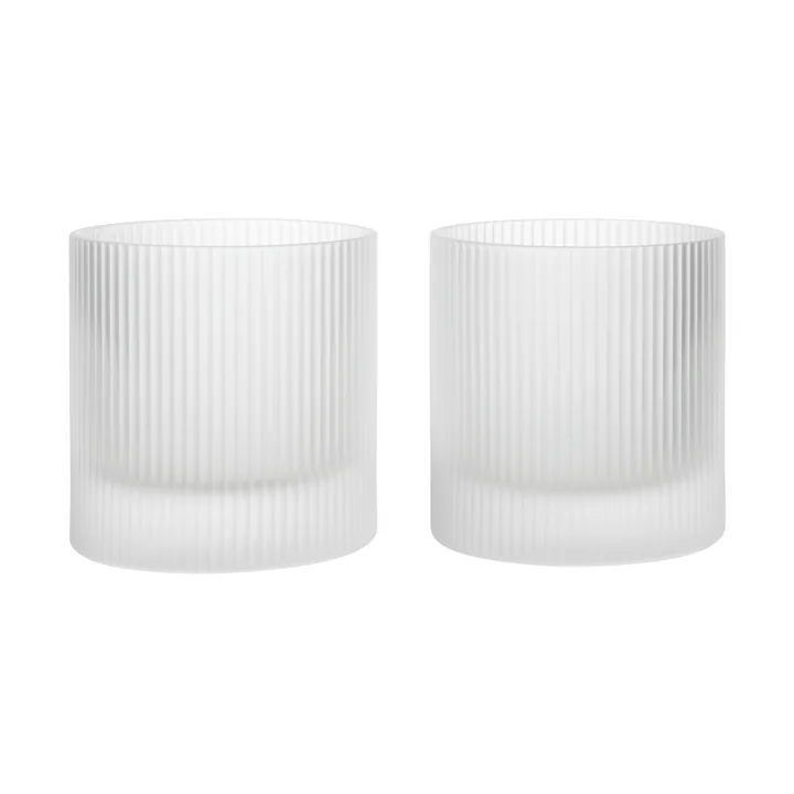 Ferm Living - Verre Ripple, givré (set de 2)