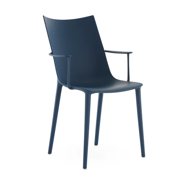 Kartell - H.H.H. chaise avec accoudoirs, bleu / mat