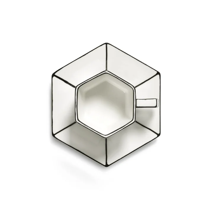 Serax - Carte Blanche Tasse à expresso avec soucoupe, blanc / noir