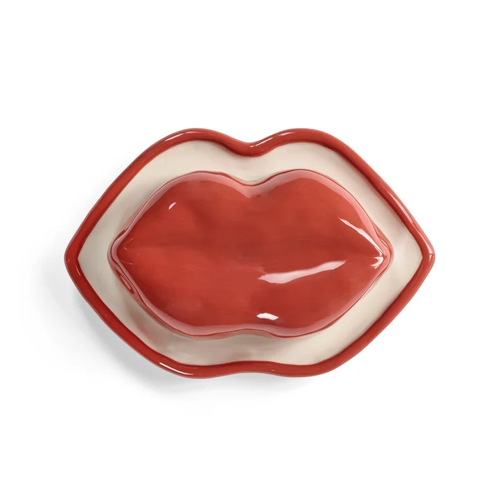 Serax - Lips Bol avec couvercle, rouge / blanc