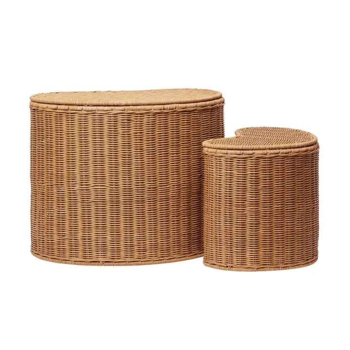 Ferm Living - Panier de rangement Willora, naturel (lot de 2)