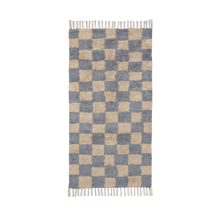 Ferm Living - Mara Tapis pour enfants, 150 x 80 cm, mist blue / warm sand
