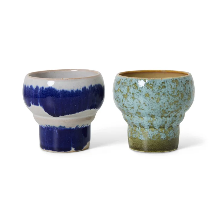 HKliving - 70's Tasse à espresso, lungo, symbolism (set de 2)