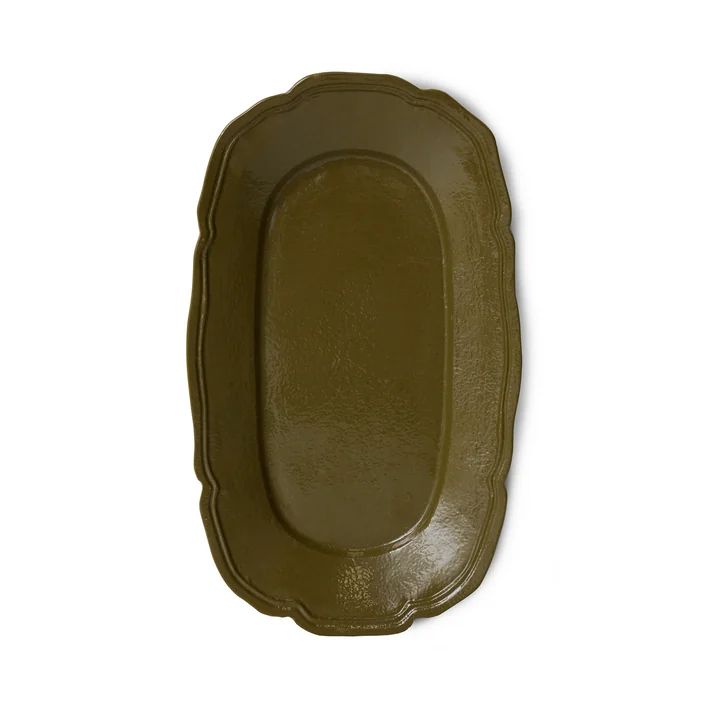 HKliving - New Classics Plateau de service, 35 x 21 cm, olive