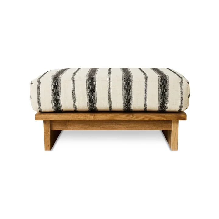 HKliving - Tabouret Outdoor, teck / chalkstripe