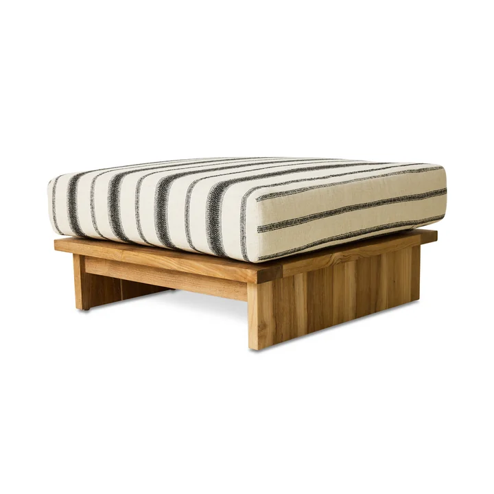HKliving - Tabouret Outdoor, teck / chalkstripe