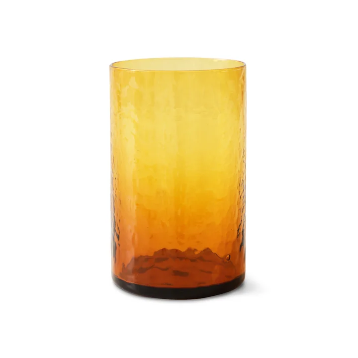HKliving - Tube Verre à boire, H 12 cm / 400 ml, amber