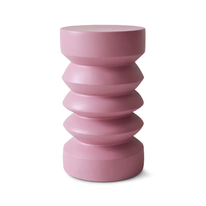 HKliving - Table d'appoint en faïence, Ø 32 x H 41 cm, rouge