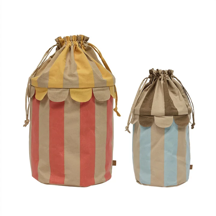 OYOY Mini - Saga Panier de rangement, ice blue / red (2pcs)