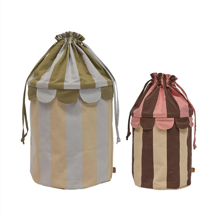 OYOY Mini - Saga Corbeille de rangement, rose / pourpre (lot de 2)