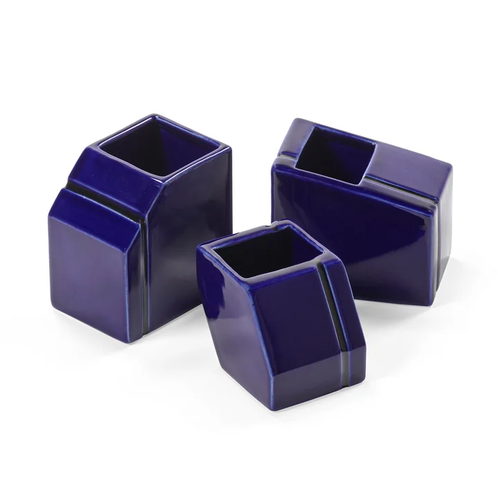 Serax - Silos Vase, mini, bleu (set de 3)