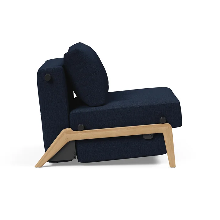 Innovation Living - Cubed 90 Fauteuil, chêne / bleu foncé (528 Mixed Dance )