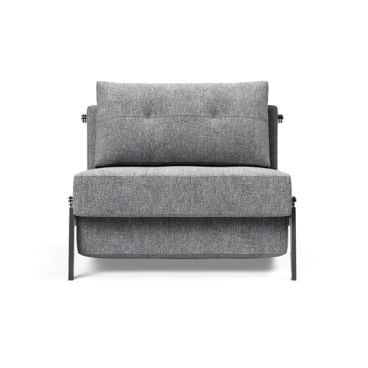 Innovation Living - Cubed 90 Fauteuil, chrome / gris clair (565 Twist Granite )