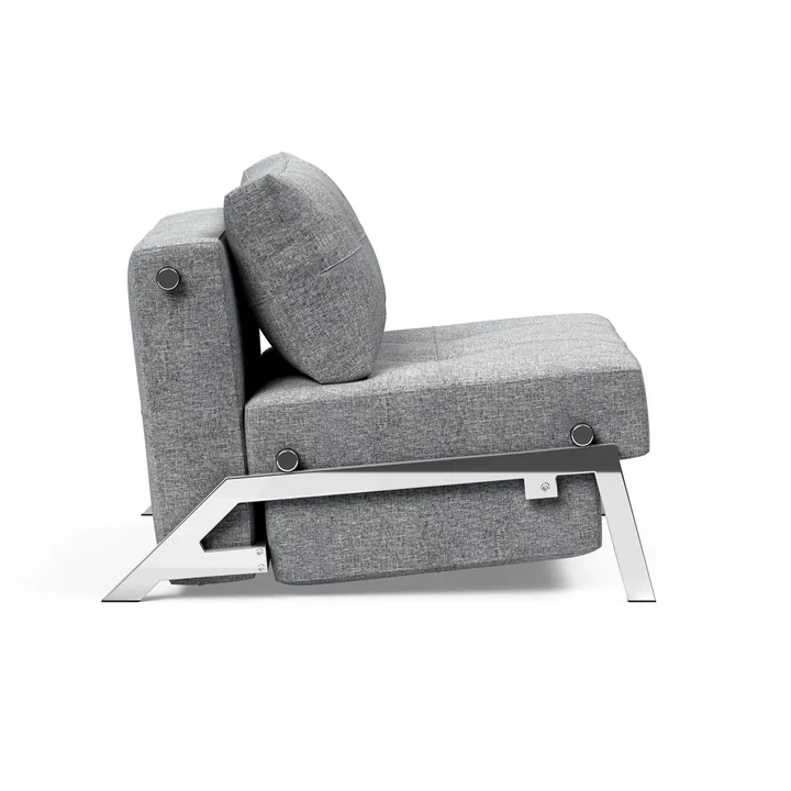 Innovation Living - Cubed 90 Fauteuil, chrome / gris clair (565 Twist Granite )