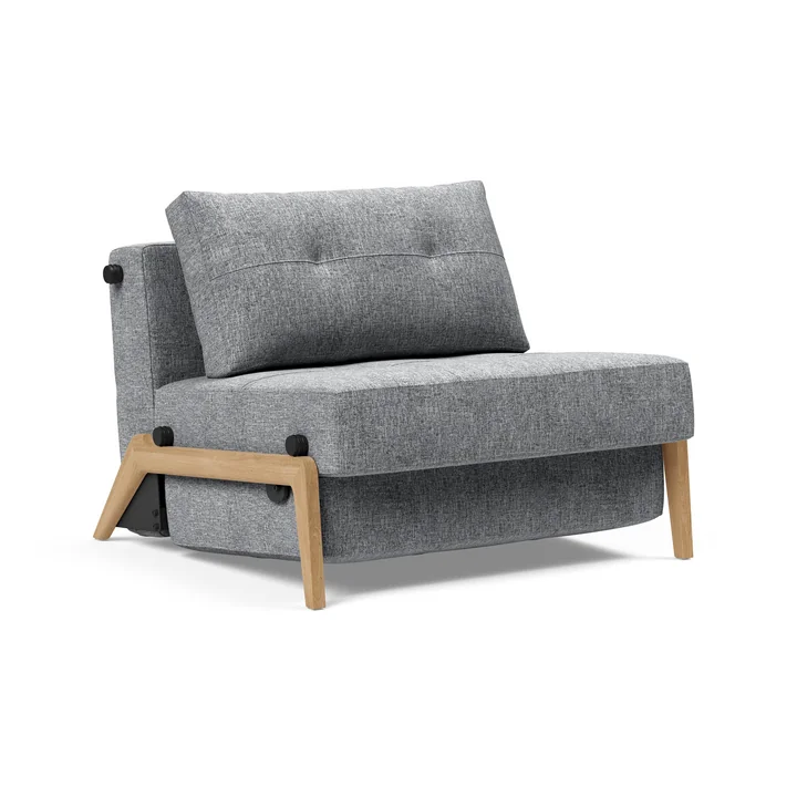Innovation Living - Cubed 90 Fauteuil, chêne / gris clair (565 Twist Granite )