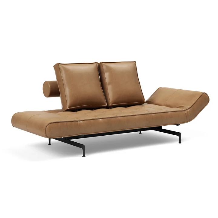 Innovation Living - Ghia Laser Canapé-lit, 210 x 93 cm, cuir marron (Mix 551 Faunal )