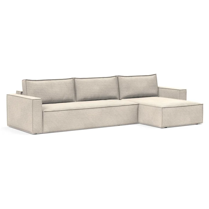 Innovation Living - Newilla Canapé-lit lounge, 346 x 190 cm, ivoire (595 Corduroy )