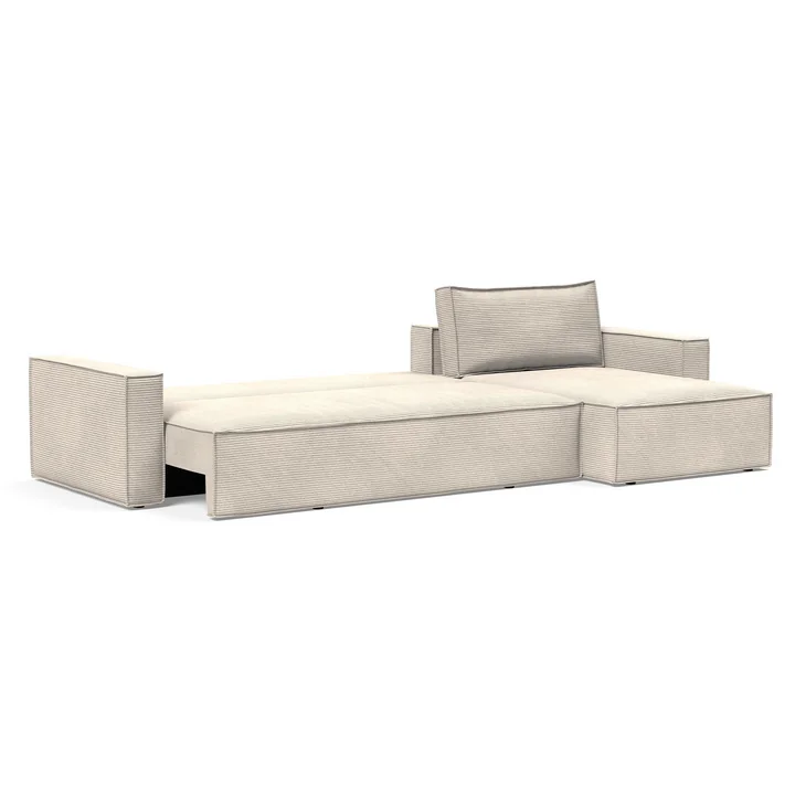 Innovation Living - Newilla Canapé-lit lounge, 346 x 190 cm, ivoire (595 Corduroy )