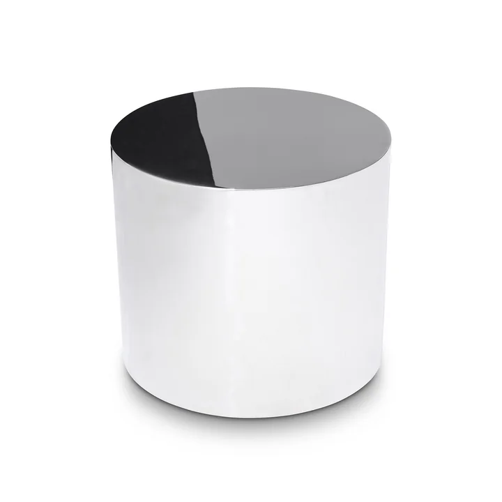 Innovation Living - Tin Drum Table d'appoint, Ø 40 x 35 cm, chrome
