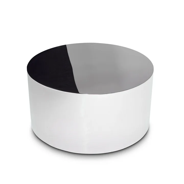 Innovation Living - Tin Drum Table d'appoint, Ø 60 x 30 cm, chrome