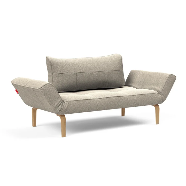 Innovation Living - Zeal Bow Canapé-lit, 200 x 72 cm, chêne naturel / beige (539 Bouclé)