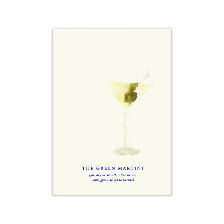 Paper Collective - The Green Martini Poster, 50 x 70 cm