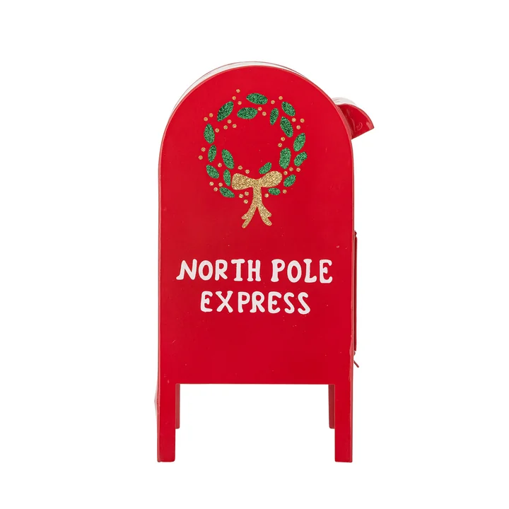 Bloomingville - Carlo Boîte aux lettres Décoration de Noël, rouge