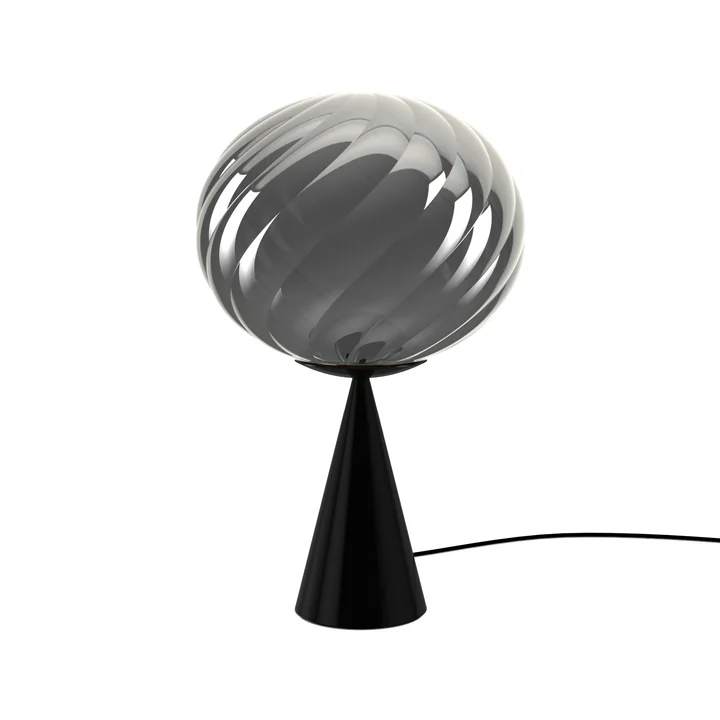 Tom Dixon - Whirl Cone Fat LED lampe de table, argent / noir