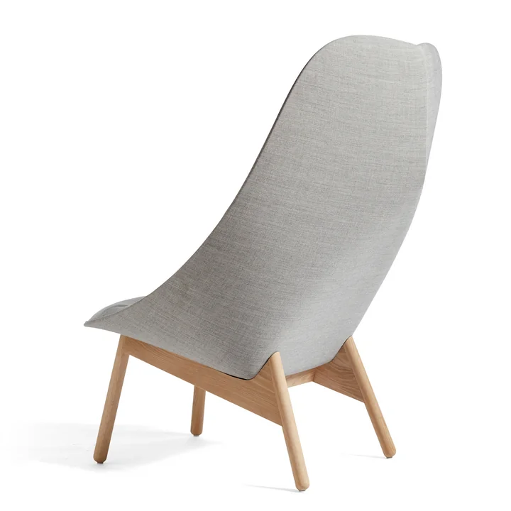 HAY - Uchiwa Fauteuil Quilted, chêne / assise grise (Mode 002) / dossier gris (Remix 123)