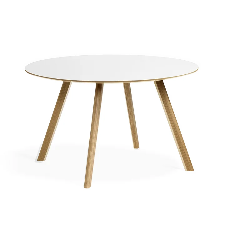 HAY - Copenhague CPH25 2. 0 Table Ø 120 cm, chêne laqué / stratifié blanc