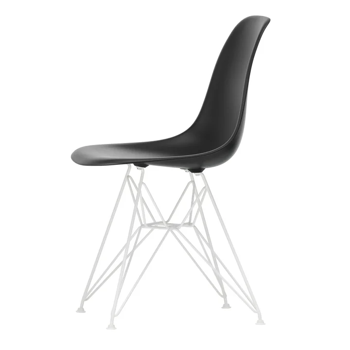 Vitra - Eames Plastic Side Chair DSR RE, blanc / noir profond