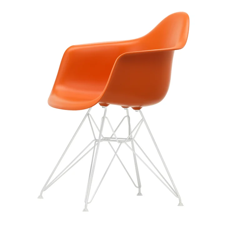 Vitra - Eames Plastic Armchair DAR RE, blanc / orange rouille