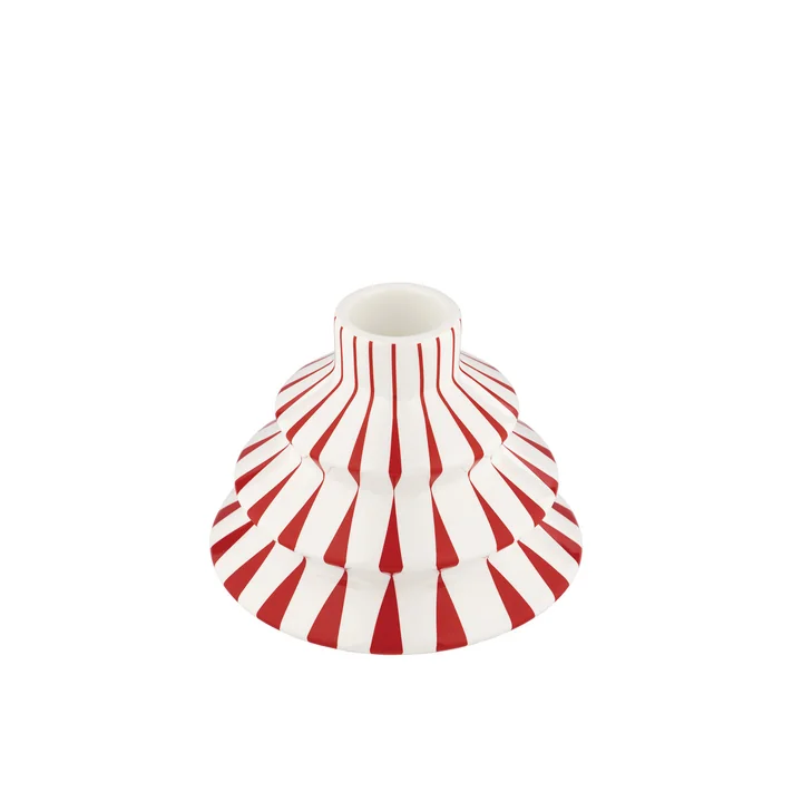 Alessi - Delight bougeoir, blanc / rouge / or