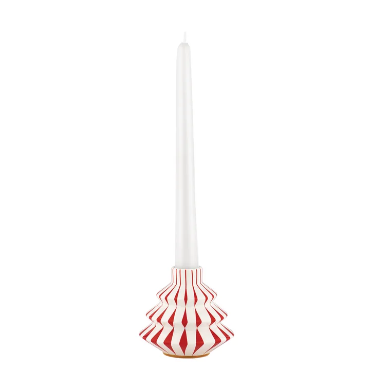 Alessi - Delight bougeoir, blanc / rouge / or