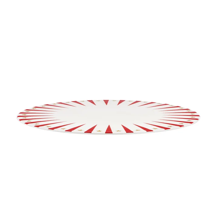 Alessi - Delight Plat de service Panettone, blanc / rouge / or