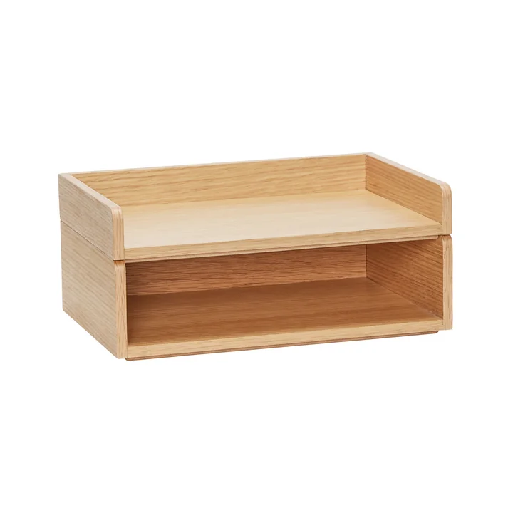 Hübsch Interior - Organiseur de bureau Afour, 33 x 22 cm, chêne naturel