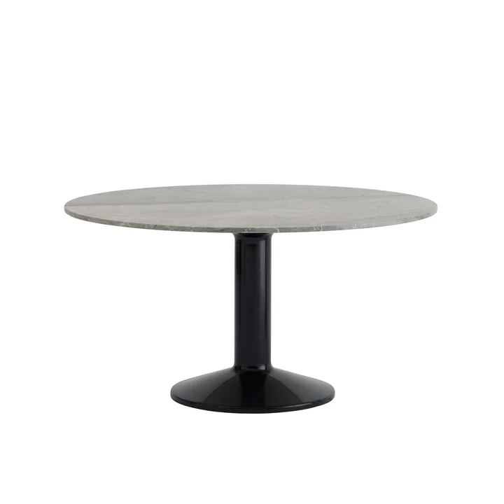 Muuto - Midst Table de salle à manger, Ø 140 cm, marbre gris / noir