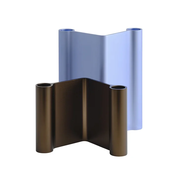 Muuto - Pair Porte-bougies, bleu clair et marron