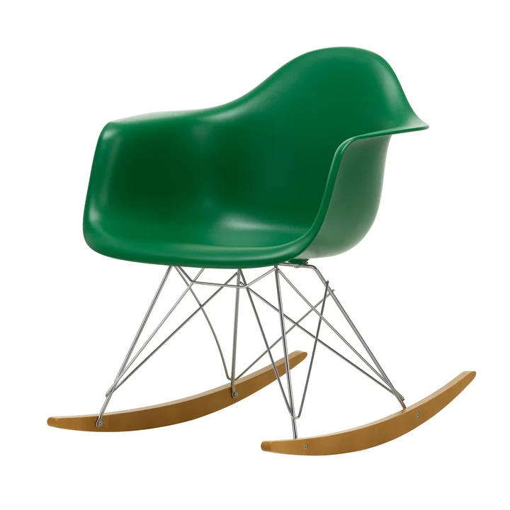 Vitra - Eames Plastic Armchair RAR RE, érable jaunâtre / chrome / émeraude