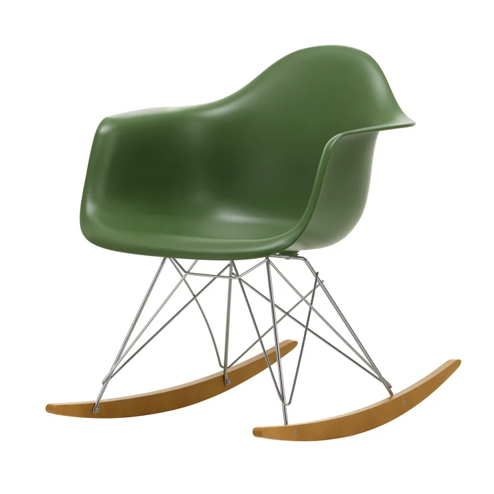 Vitra - Eames Plastic Armchair RAR RE, érable jaunâtre / chrome / forest