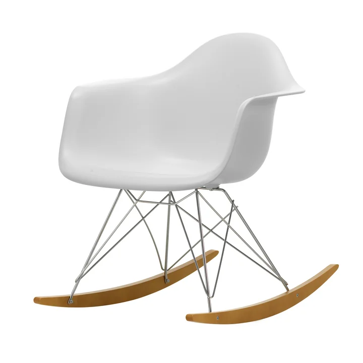 Vitra - Eames Plastic Armchair RAR RE, érable jaunâtre / chrome / blanc coton