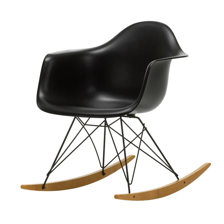 Vitra - Eames Plastic Armchair RAR RE, érable jaunâtre / basic dark / noir profond