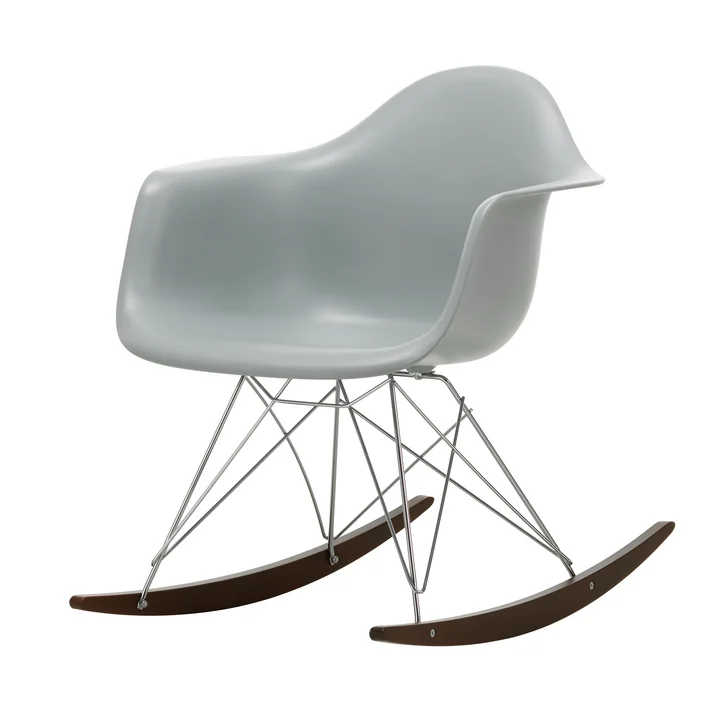 Vitra - Eames Plastic Armchair RAR RE, érable foncé / chrome / gris clair