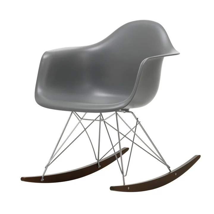 Vitra - Eames Plastic Armchair RAR RE, érable foncé / chrome / gris granit
